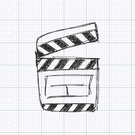 Simple rough sketch of a clap boardのイラスト素材