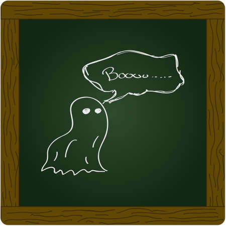 Simple hand drawn doodle of a ghostのイラスト素材