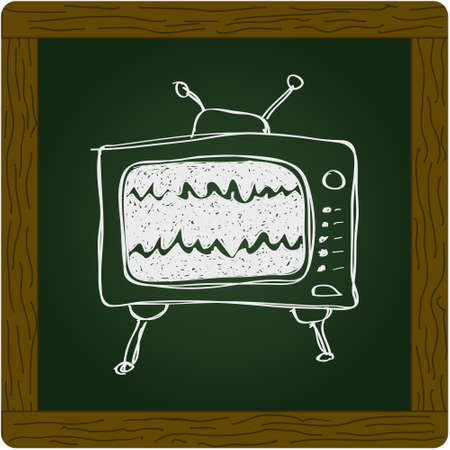 Simple hand drawn doodle of a televisionのイラスト素材