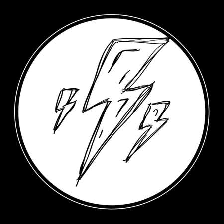 Simple hand drawn doodle of a lightning boltのイラスト素材