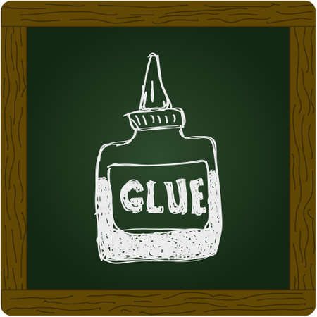 Simple hand drawn doodle of a bottle of glueのイラスト素材