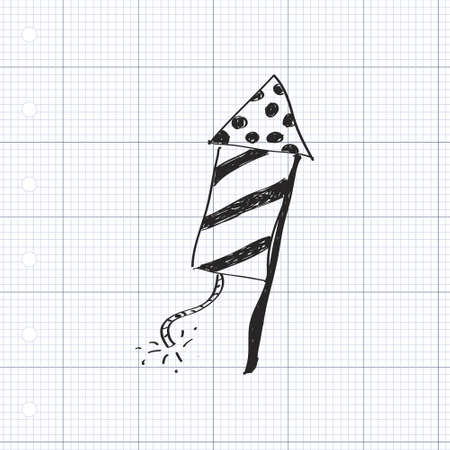 Simple hand drawn doodle of a fireworkのイラスト素材