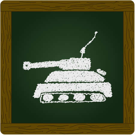 Simple hand drawn doodle of a tankのイラスト素材
