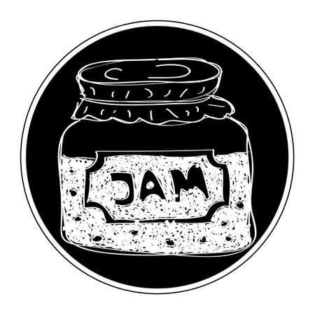 Simple hand drawn doodle of a jam jarのイラスト素材