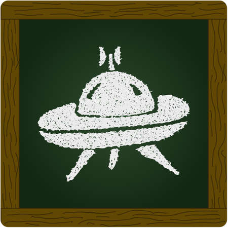 Simple hand drawn doodle of a spaceshipのイラスト素材