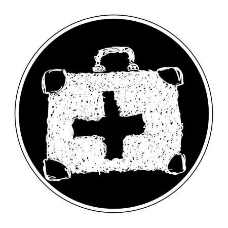 Simple hand drawn doodle of a first aid kitのイラスト素材