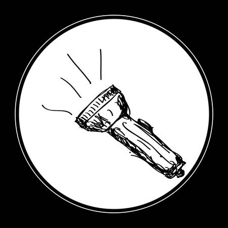 Simple hand drawn doodle of a torch