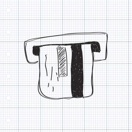 Simple hand drawn doodle of a credit cardのイラスト素材