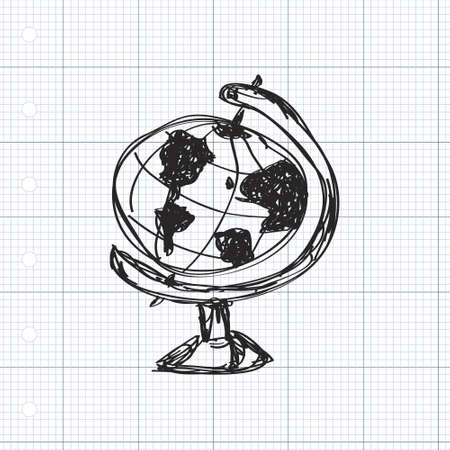 Simple hand drawn doodle of a globeのイラスト素材
