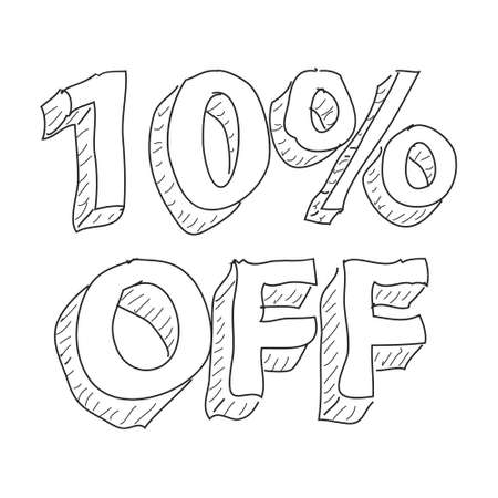 Simple hand drawn doodle of a sale tag design