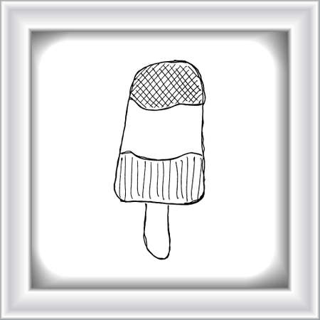 Hand drawn illustration of an ice lollyのイラスト素材