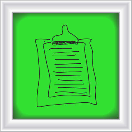 Simple hand drawn doodle of a clipboardのイラスト素材