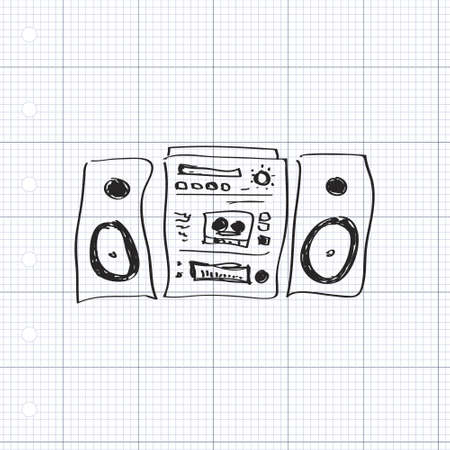 Simple hand drawn doodle of a hifiのイラスト素材
