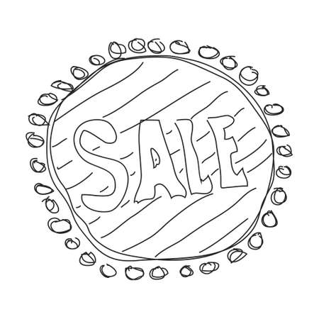 Simple hand drawn doodle of a sale tag designのイラスト素材