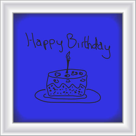 Simple hand drawn doodle of a birthday cakeのイラスト素材