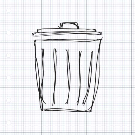 Simple hand drawn doodle of a rubbish binのイラスト素材