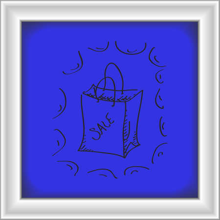 Simple hand drawn doodle of a sale bagのイラスト素材