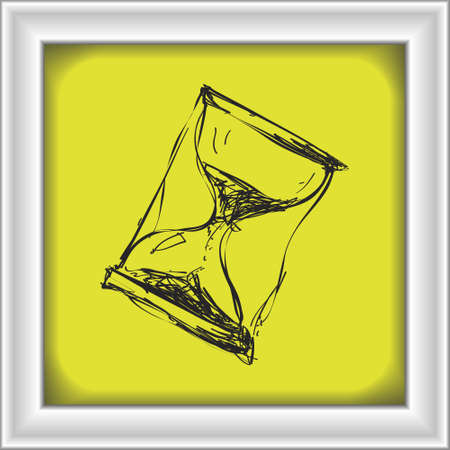Simple hand drawn doodle of a hourglassのイラスト素材