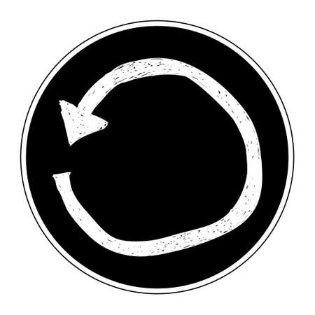 Simple hand drawn doodle of a refresh symbolのイラスト素材