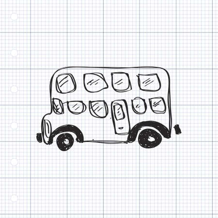 Simple hand drawn doodle of a busのイラスト素材