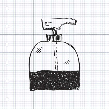 Simple hand drawn doodle of a soap dispencerのイラスト素材