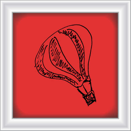 Hand drawn cartoon style hot air balloon designのイラスト素材