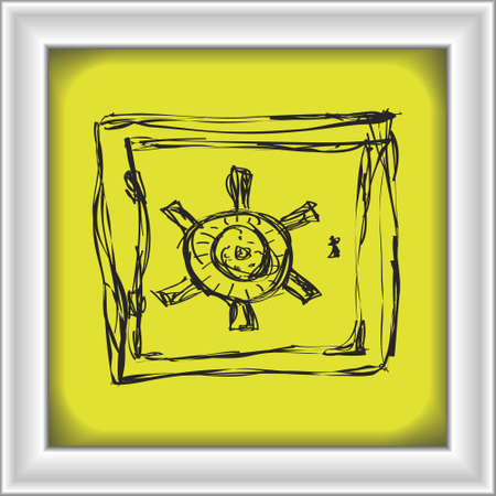 Simple hand drawn doodle of a safeのイラスト素材