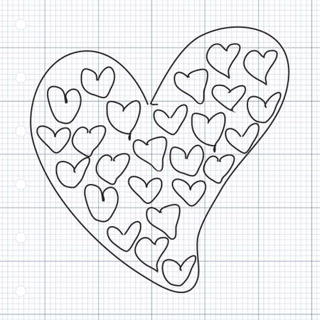 Simple hand drawn doodle of a love heartのイラスト素材