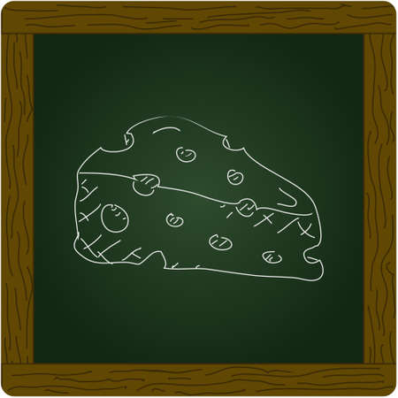 Simple hand drawn doodle of a slice of cheeseのイラスト素材
