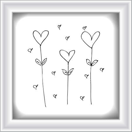 Simpledoodle of a hand drawn love heart designのイラスト素材