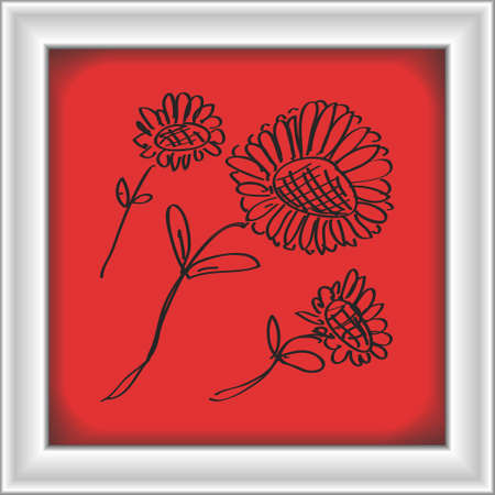 Simple hand drawn doodle of a flowerのイラスト素材