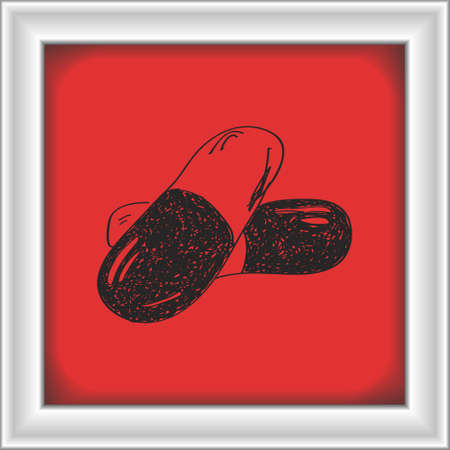 Simple hand drawn doodle of some tabletsのイラスト素材