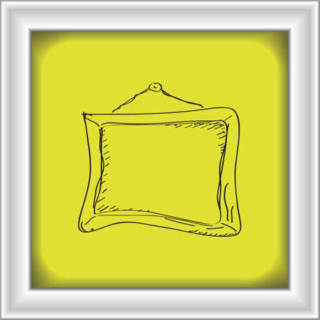 Simple hand drawn doodle of a picture frameのイラスト素材