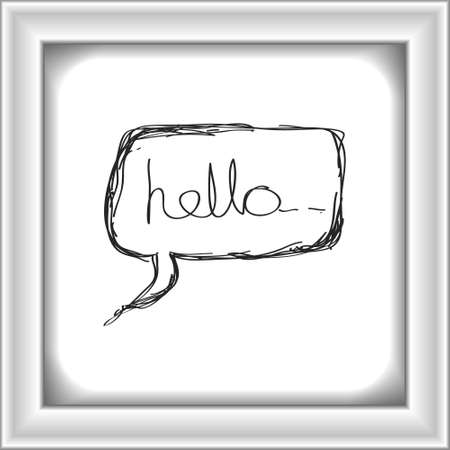Simple hand drawn doodle of a helloのイラスト素材