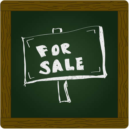 Simple hand drawn doodle of a for sale signのイラスト素材