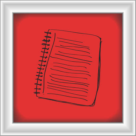 Simple hand drawn doodle of a notebookのイラスト素材