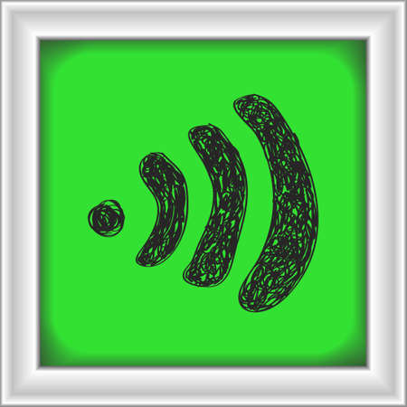 Simple hand drawn doodle of awifi symbolのイラスト素材