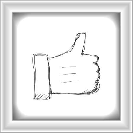 Simple hand drawn doodle of a handのイラスト素材