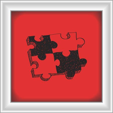 Simple hand drawn doodle of a jigsaw pieceのイラスト素材