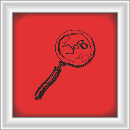 Simple hand drawn doodle of a job searchのイラスト素材