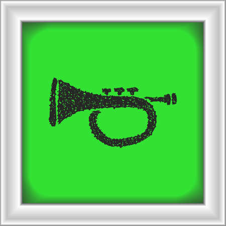 Simple hand drawn doodle of a trumpetのイラスト素材