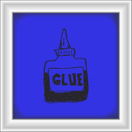 Simple hand drawn doodle of a bottle of glueのイラスト素材
