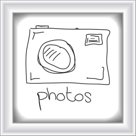 Simple hand drawn doodle of a camera