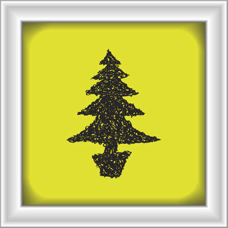 Simple hand drawn doodle of a christmas treeのイラスト素材