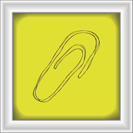 Simple hand drawn doodle of a paperclipのイラスト素材