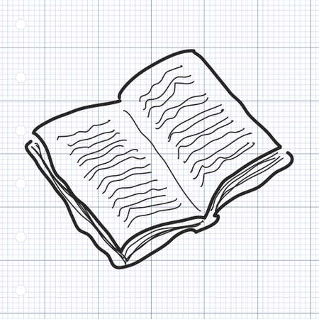 Simple hand drawn doodle of a bookのイラスト素材