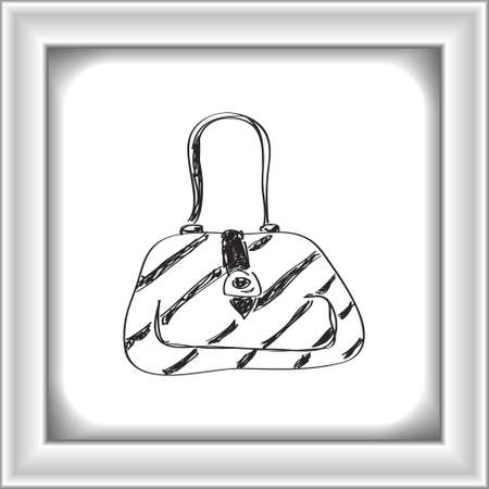 Simple hand drawn doodle of a handbagのイラスト素材