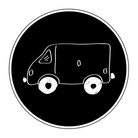 Simple hand drawn doodle of a vanのイラスト素材