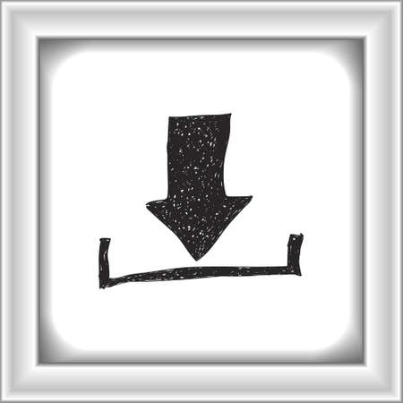 Simple hand drawn doodle of a downloadのイラスト素材