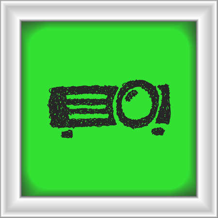 Simple hand drawn doodle of a projectorのイラスト素材